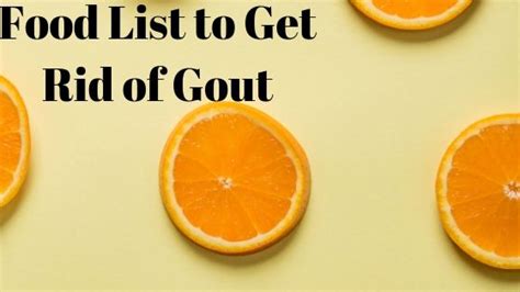 Gout Food List Printable Chart