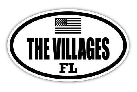 the villages fl florida sumter county stealthy subdued old glory us flag oval euro decal bumper