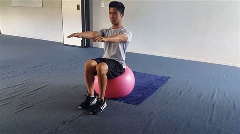 Swiss Ball Exercises For Beginners Sitting Foot Raises Youtube
