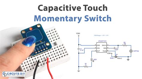 capacitive touch momentary switch circuit at42qt1010
