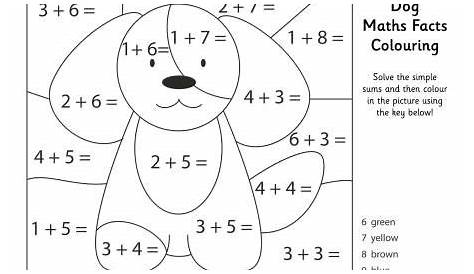 Dog Maths Facts Colouring Page | Math coloring, Math facts, Math for kids