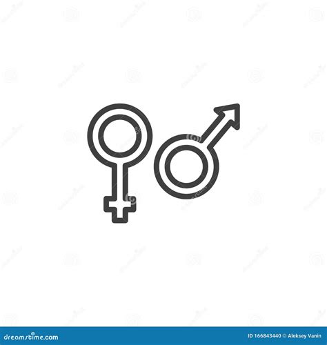 Icono De Línea De Orientación Sexual Heterosexual Ilustración Del