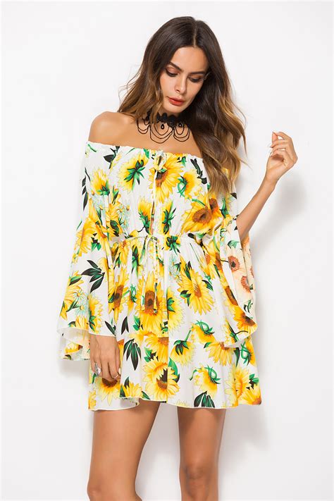 Women Summer Bohemian Beach Dress New Tropical Leaf Floral Print