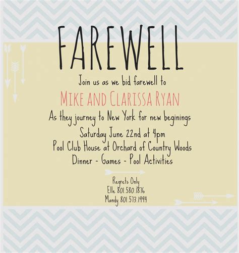 Farewell Lunch Card Farewell Invitation Card Farewell Invitation