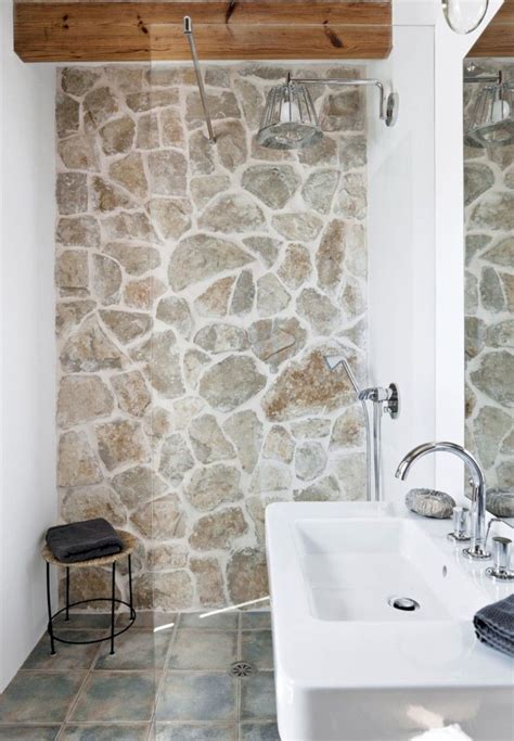 Awesome 32 Gorgeous Bathroom With Stone Wall Ideas Bathroom Stone
