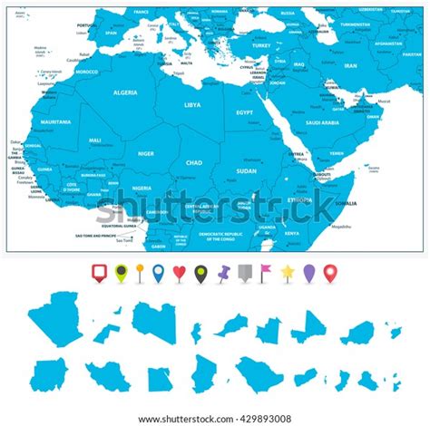 Highly Detailed Political Map Northern Africa Image Vectorielle De