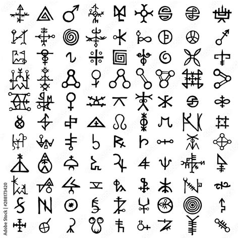 Big Set Of Esoteric Symbol Design Elements Imaginary Handwritten