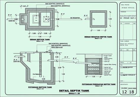 Agar tidak mudah penuh dan mampat, diperlukan rancangan yang septic tank adalah sistem sanitasi yang terdiri dari pipa saluran dari kloset, bak penampungan kotoran cair dan padat, bak resapan, serta pipa. Bagoes Property: Gambar Untuk Ijin IMB Denpasar -BALI