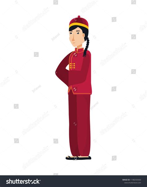 Chinese Man Traditional Costume Vector De Stock Libre De Regalías