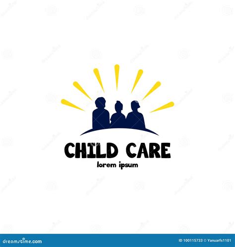 Child Care Logo Vector Art Stock Vector Illustration Of Kids 100115733