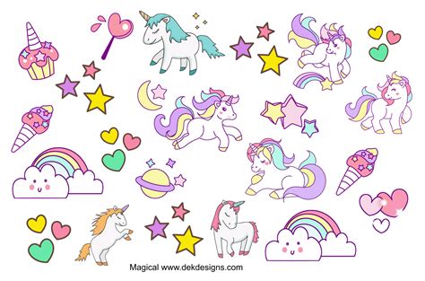 Magical Unicorn Stickers Printable Stickers Sticker Paper