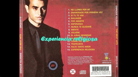 Enrique Iglesias The Best Hits 1999 Remasterizado 15 Experiencia