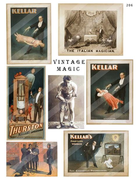 Victorian Magician Vintage Magic Show Poster Digital Collage Etsy