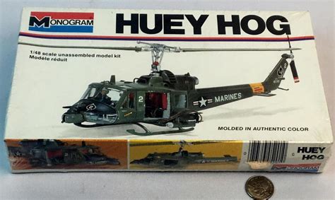 Lot Vintage 1977 Huey Hog Us Marines Monogram Model Kit Sealed