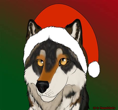 Christmas Wolf By Themystichusky On Deviantart