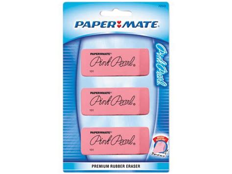 Paper Mate 70501 Pink Pearl Eraser Large 3pack