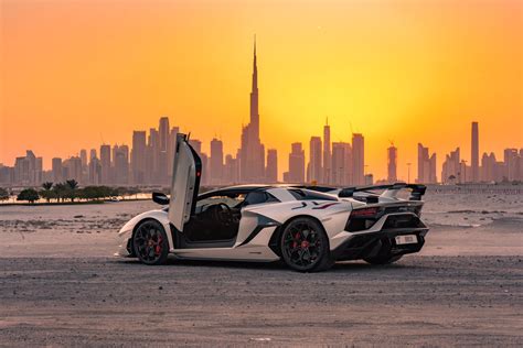 Lamborghini Aventador Svj Roadster Exotic Car Rental Dubai Luxury