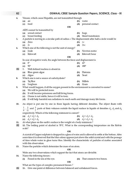 Download Oswaal Cbse Sample Question Papers 1 For Class Ix Science