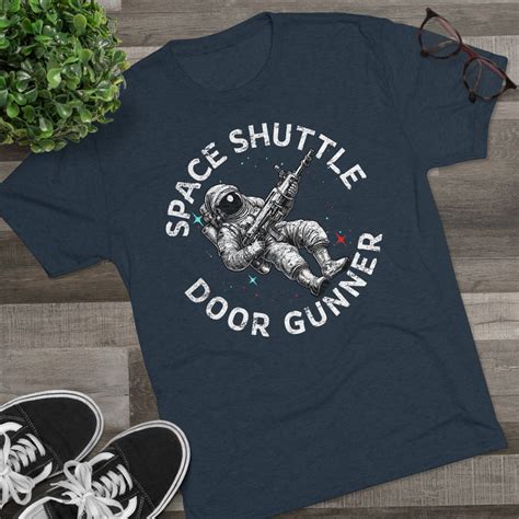 Space Shuttle Door Gunner Triblend Athletic Shirt American Marauder