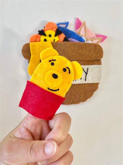 Winnie The Pooh Inspired Finger Puppet Set Felt Story Etsy
