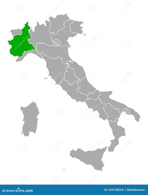 Mappa Del Piemonte In Italia Illustrazione Vettoriale Illustrazione