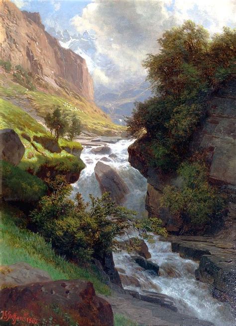 1865 Painting Bergbach In Den Schweizer Alpen By Motionage Designs
