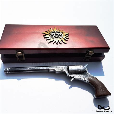 Supernatural Revolver Colt Comes In A Wooden Tbox With 13 Etsy