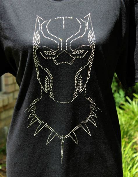 Black Panther Shirt Marvel Rhinestone Shirt Black Panther T Etsy