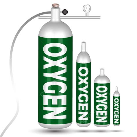 Oxygen Cylinder Clipart Transparent Background Realistic 3d Oxygen