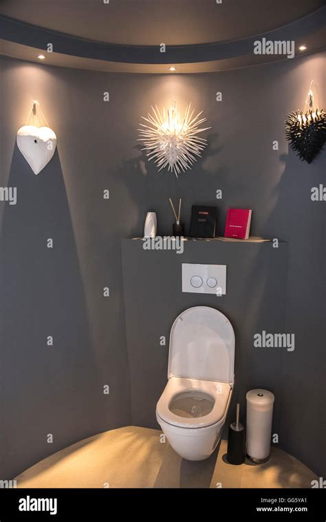 Toilet Bowl In Modern Bathroom Stock Photo Alamy