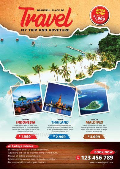 Tour And Travel Flyer Travel Poster Design Travel Brochure Design