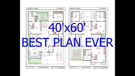 40x60 House Plan East Facing 2 Story G1 Visual Maker 40x60