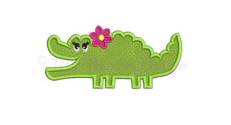 Crocodile Embroidery Design Alligator Embroidery Jungle Etsy