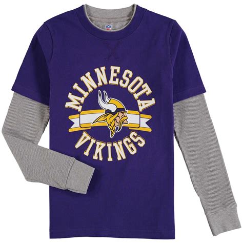 Minnesota Vikings Youth Purpleheathered Gray Fan Gear Definitive Faux