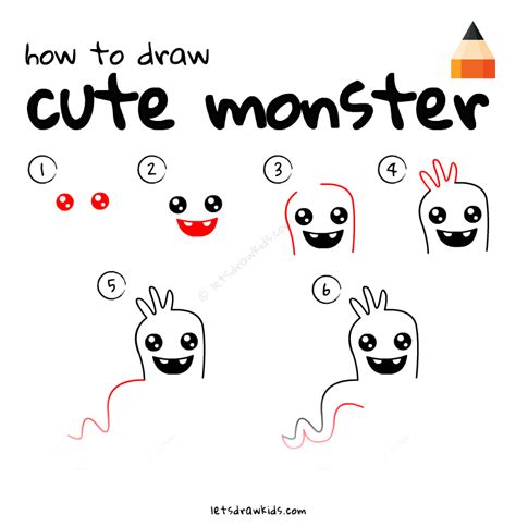 How To Draw A Cute Cartoon Monster Super Easy Step By Step Drawing Images