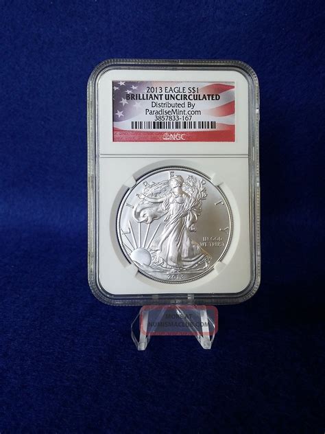 2013 Silver American Eagle Ngc Brilliant Uncirculated 1 Troy Oz Silver Coin