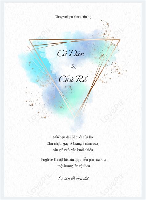 Plantilla De Invitación Azul Minimalista Acuarela De Ensueño De Boda