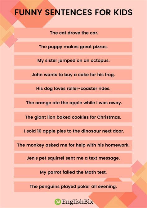 100 Funny Sentences In English For Silly Kids Englishbix