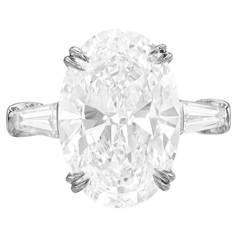 Gia Certified 4 02 Carat Oval Diamond Ring For Sale At 1stdibs Oval Diamond With Trillion Side