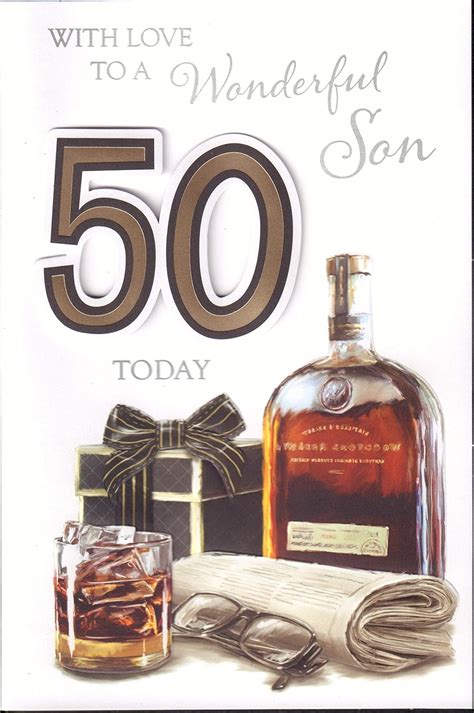 Son 50th Birthday Card With Love To A Wonderful Son 50 Today