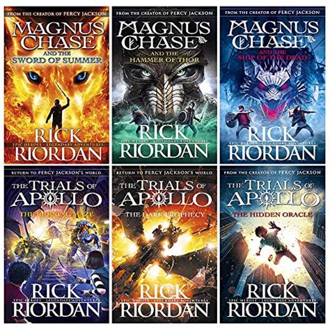 Rick Riordan Trials Of Apollo And Magnus Chase Collection 6 Books Set