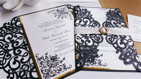 Elegant Simple Wedding Invitations Black And White