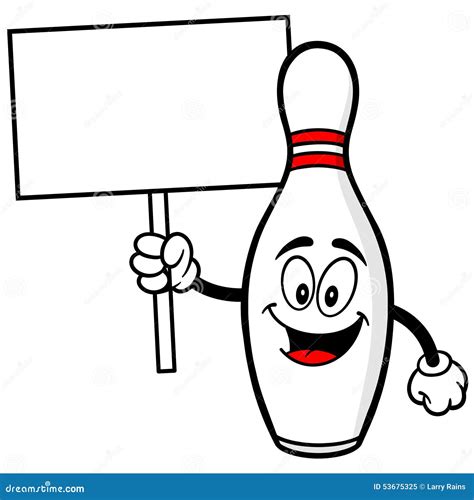bowling pin with sign cartoon vector 53675325