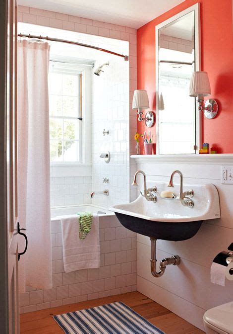 You may combine white walls and dark wood, a sandpapered floor for a nice combination. Cape Cod Summer House in 2020 | Small bathroom decor ...