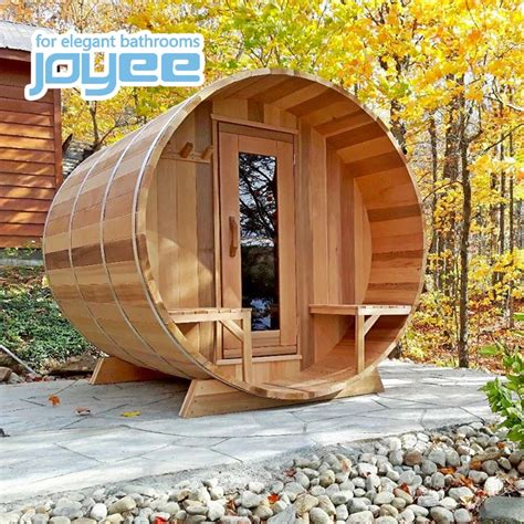 Joyee 6 8 10 People Big Size Customize Round Traditional Wood Dry Cedar Sauna Bath Outdoor