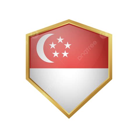 Singapore Flag Clipart Hd Png Singapore Flag Vector With Golden Frame