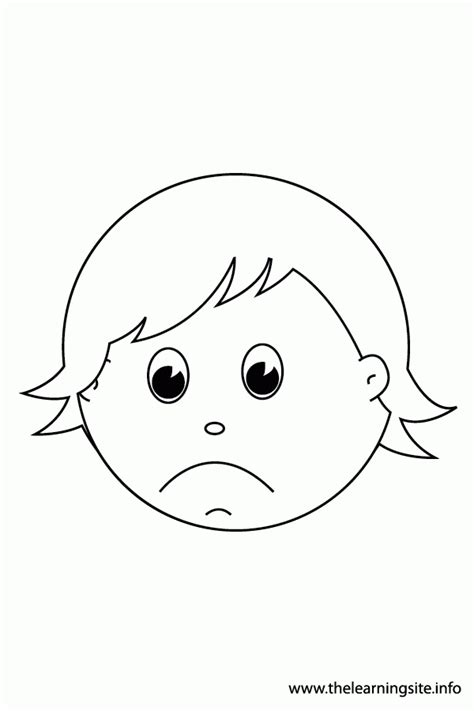 Coloring Page Of A Sad Face Coloring Home