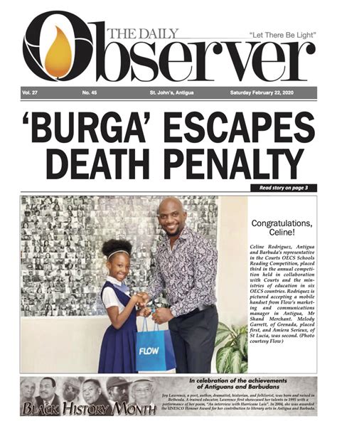 today s daily observer 23 02 2020 antigua observer newspaper