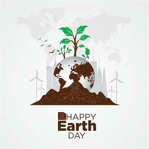 Happy Earth Day April 22 Holiday Concept Template For Background
