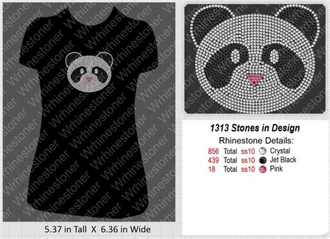 Panda Rhinestone T Shirtpanda Panda Shirt Rhinestone Panda Etsy In